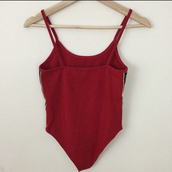 FOREVER 21 Red Side Striped Flag Bodysuit - Picture 7 of 11